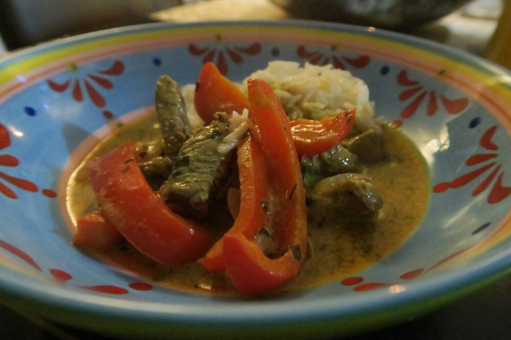 Scharfes Thai Rinder Curry mit Reis | Essen Tagebuch mit Bild | Mampf-mit