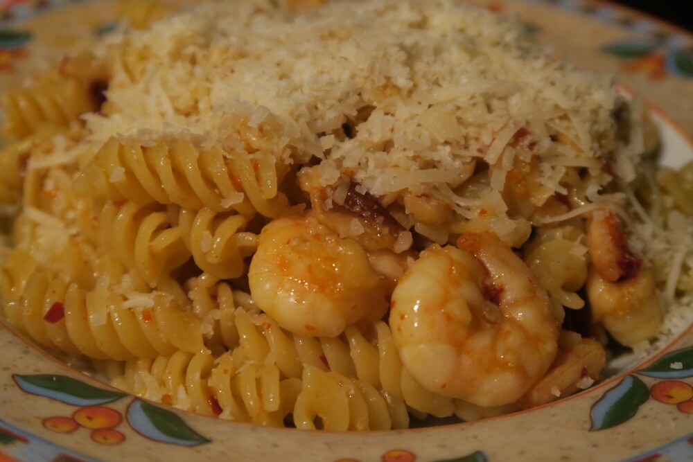 Garnelen Pasta mit frischem Parmesan | Essen Tagebuch mit Bild | Mampf-mit