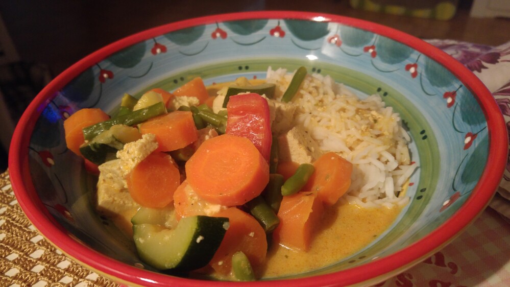 Gemüse Tofu Curry mit Reis | Essen Tagebuch mit Bild | Mampf-mit